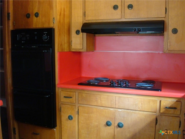 kitchen with black appliances