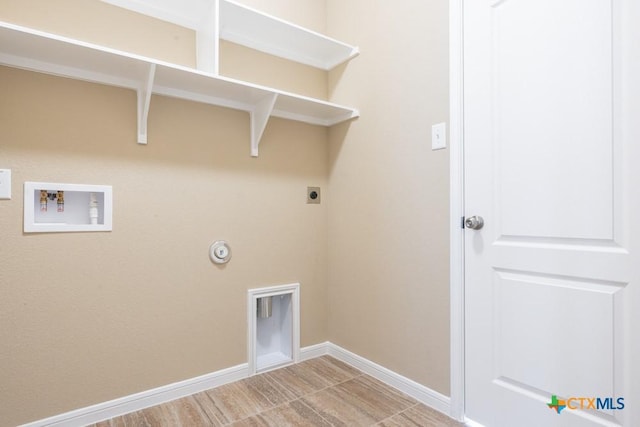 laundry room featuring washer hookup, hookup for a gas dryer, and hookup for an electric dryer