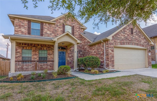 view of front property with a garage