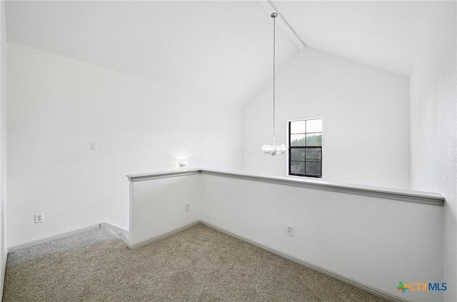 14424 Tuscola Cir, Austin, TX 78734 - carpeted empty room with a chandelier and lofted ceiling