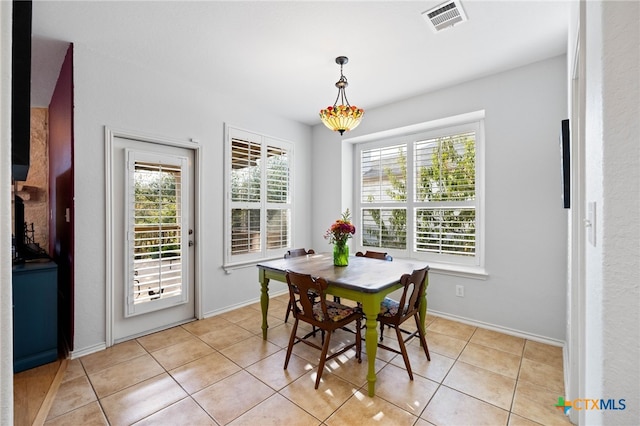 view of tiled dining area