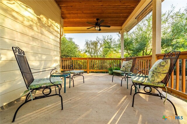 view of patio / terrace with ceiling fan