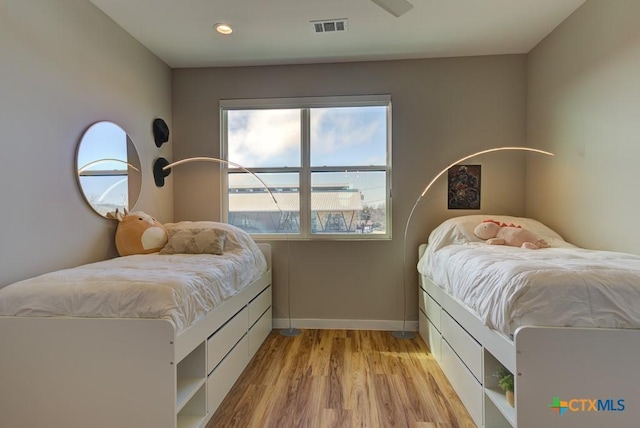 bedroom featuring light hardwood / wood-style flooring