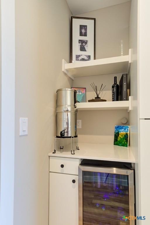 bar featuring wine cooler