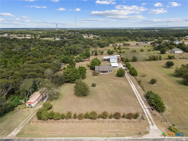 aerial view with a rural view