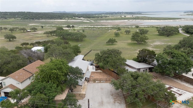 birds eye view of property featuring a rural view