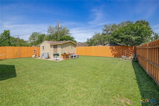 214 Belmoor Ln, Victoria, TX 77904 - fenced backyard featuring an outbuilding