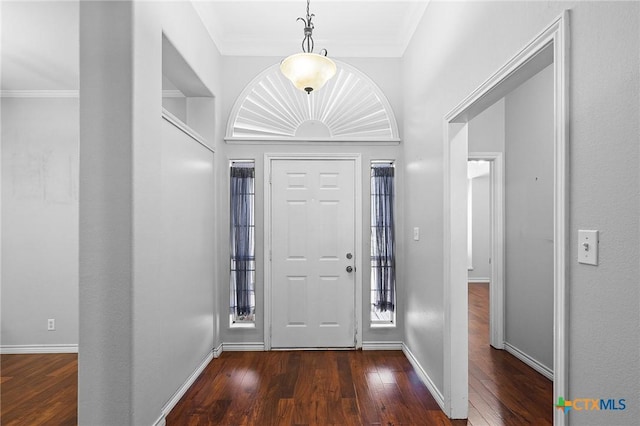 214 Belmoor Ln, Victoria, TX 77904 - entrance foyer with hardwood / wood-style flooring and crown molding