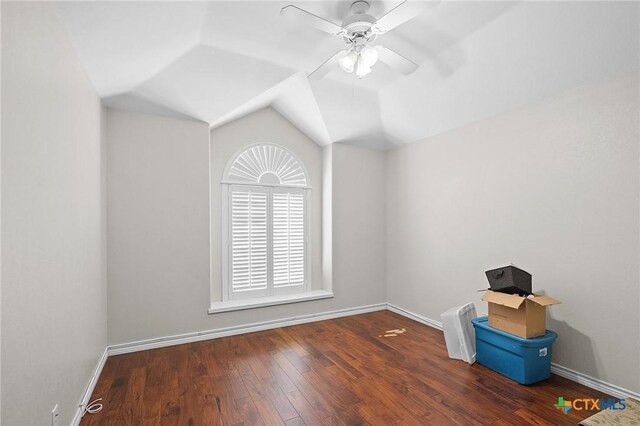 214 Belmoor Ln, Victoria, TX 77904 - bonus room with ceiling fan, wood finished floors, and lofted ceiling
