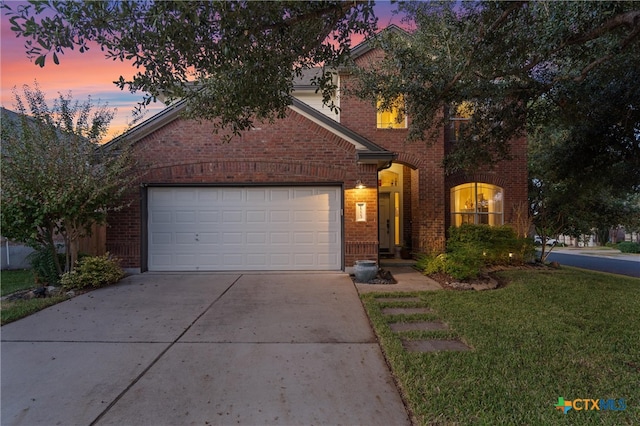 view of front of home with a garage