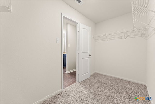 spacious closet with carpet floors