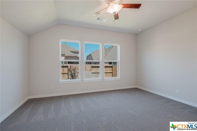 2258 Hoja Ave, New Braunfels, TX 78132 - bonus room with carpet, baseboards, vaulted ceiling, and a ceiling fan