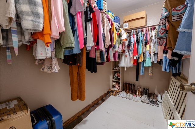 view of walk in closet