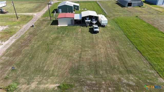 aerial view featuring a rural view