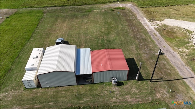 drone / aerial view with a rural view