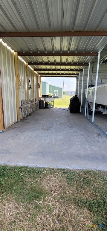 view of garage