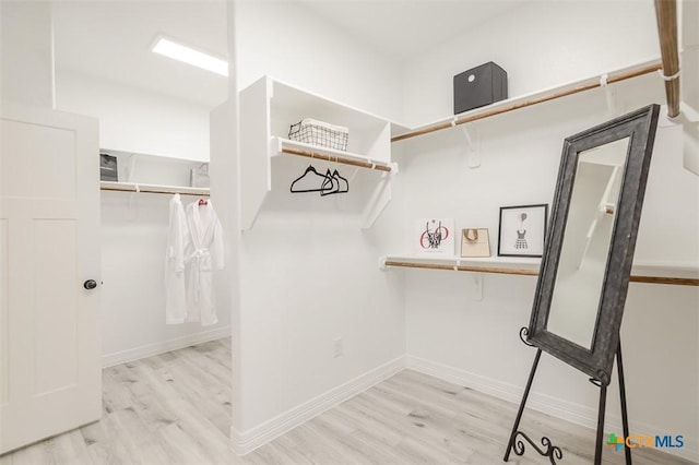 spacious closet featuring wood finished floors