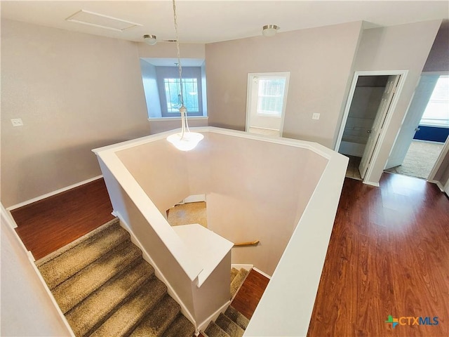 9200 Ashlyn Dr, Killeen, TX 76542 - stairway with wood finished floors and baseboards