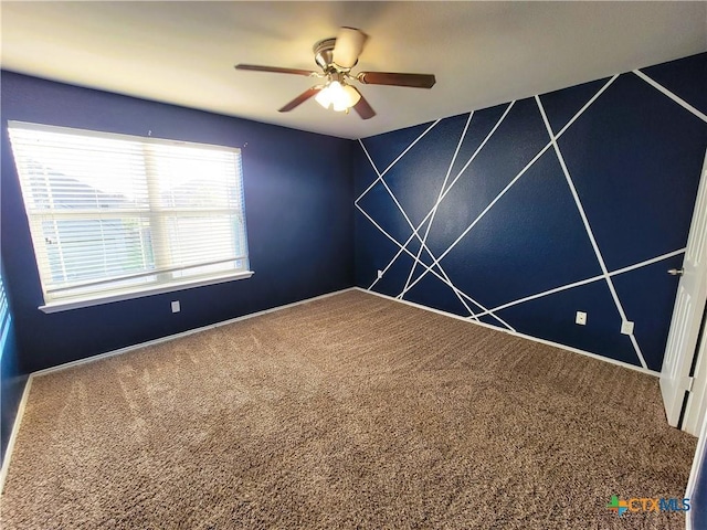 9200 Ashlyn Dr, Killeen, TX 76542 - carpeted empty room featuring a ceiling fan and baseboards