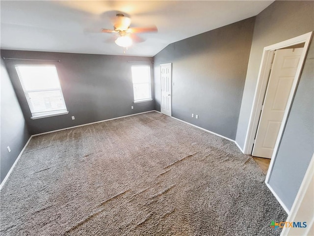 9200 Ashlyn Dr, Killeen, TX 76542 - unfurnished room with ceiling fan, carpet floors, and vaulted ceiling