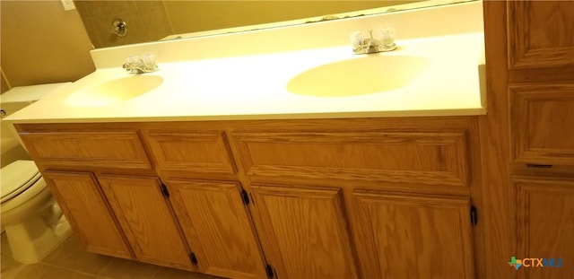 1207 Nicholas Cir, Killeen, TX 76542 - bathroom featuring toilet, vanity, and tile patterned floors