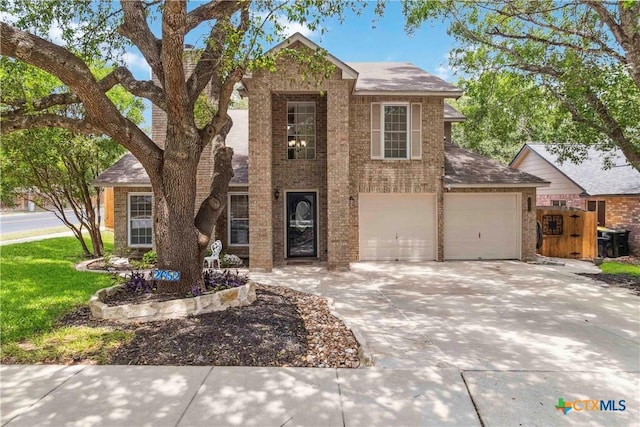 2652 Poplar Grove Ln, Schertz, TX 78154 - traditional-style home featuring driveway, brick siding, and a shingled roof