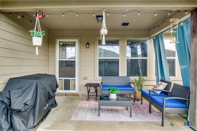 view of patio with area for grilling