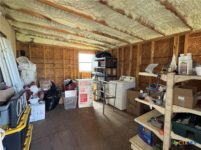 storage area with washer / dryer