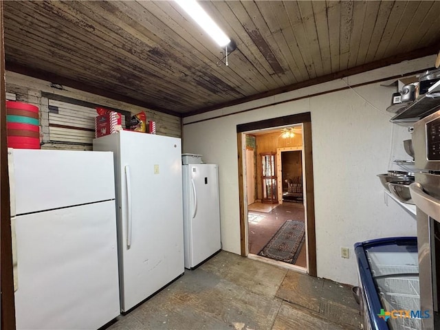 washroom featuring wooden ceiling