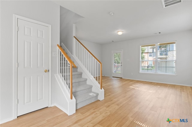 entrance foyer featuring light hardwood / wood-style flooring