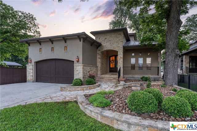 view of front of house featuring a garage