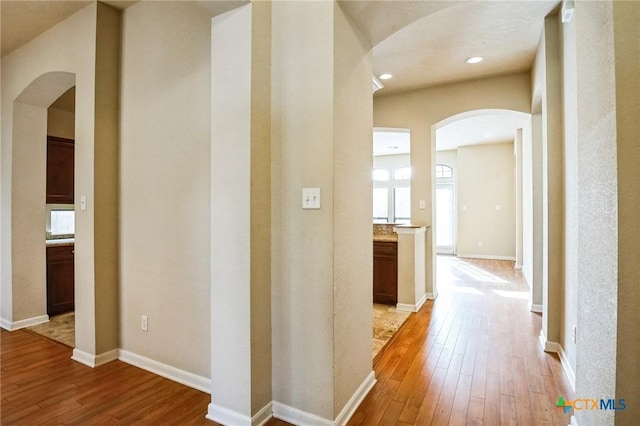 hall featuring light hardwood / wood-style floors