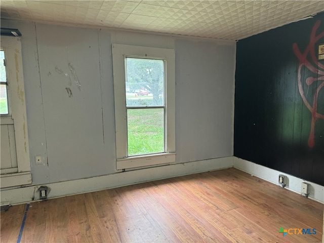 unfurnished room featuring light wood-type flooring