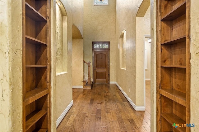 interior space featuring dark wood-type flooring