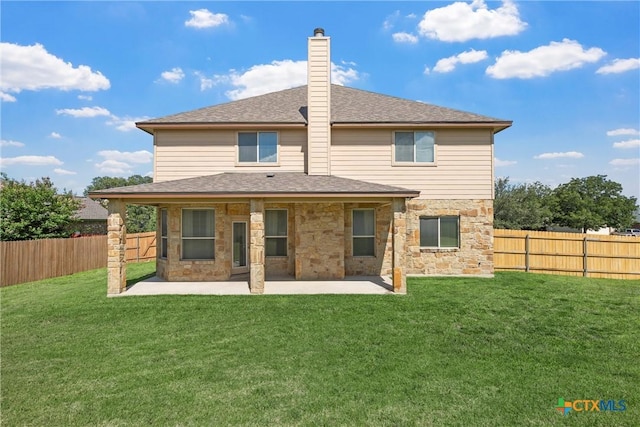 2014 Deer Field Way, Harker Heights, TX 76548 - rear view of property with a patio area, stone siding, and a fenced backyard
