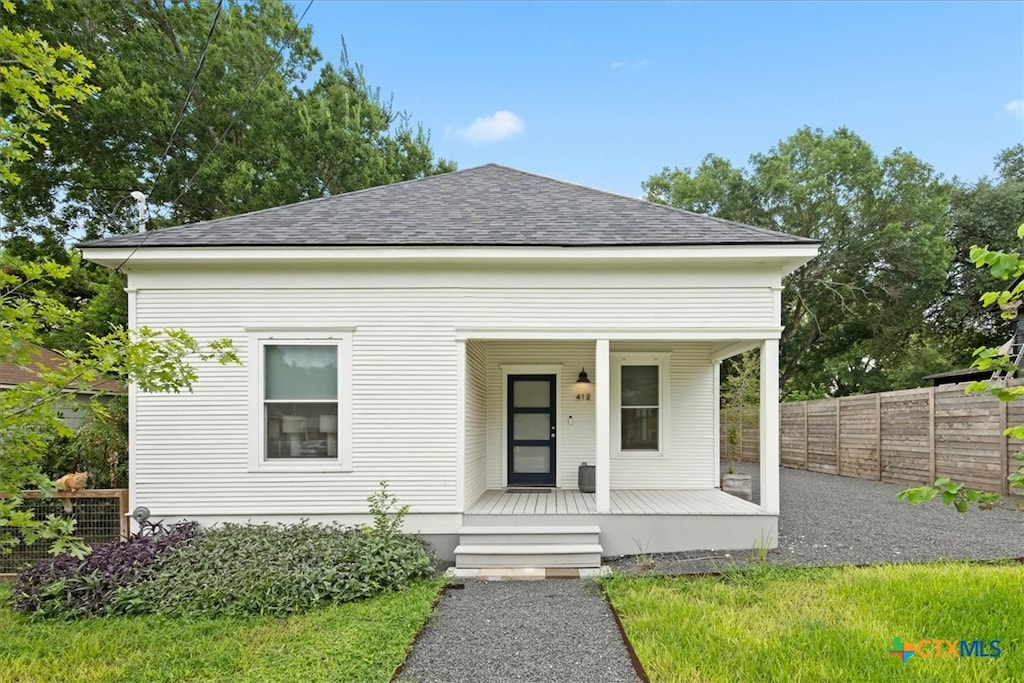 view of front of property with a porch