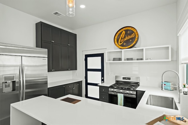 kitchen with appliances with stainless steel finishes and sink