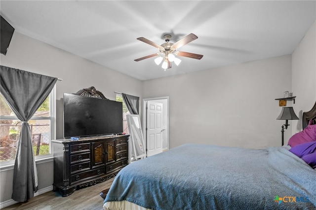 2709 Odem St, Victoria, TX 77901 - bedroom with wood finished floors and ceiling fan