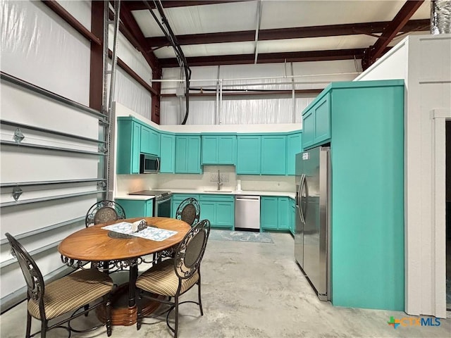 kitchen with sink and stainless steel appliances