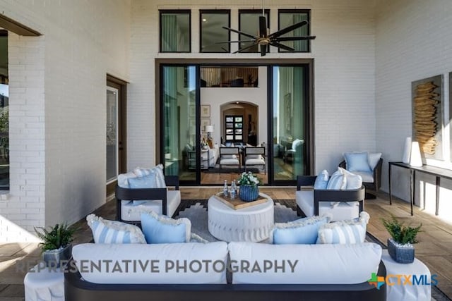 view of patio / terrace with ceiling fan