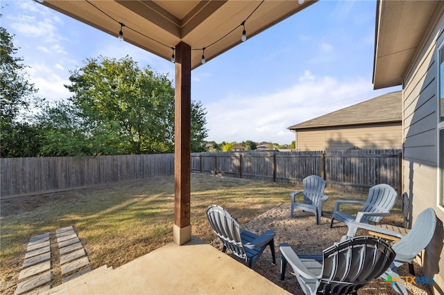 view of patio with a fenced backyard