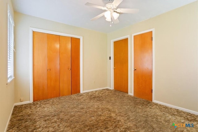 302 W Upshaw Ave, Temple, TX 76501 - unfurnished bedroom featuring carpet floors, baseboards, a closet, and a ceiling fan