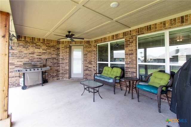 503 Willow Dr, Troy, TX 76579 - view of patio / terrace with area for grilling and a ceiling fan