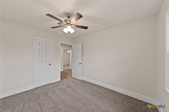 3126 Glenwood Dr, Temple, TX 76502 - unfurnished bedroom with ceiling fan, baseboards, and carpet floors