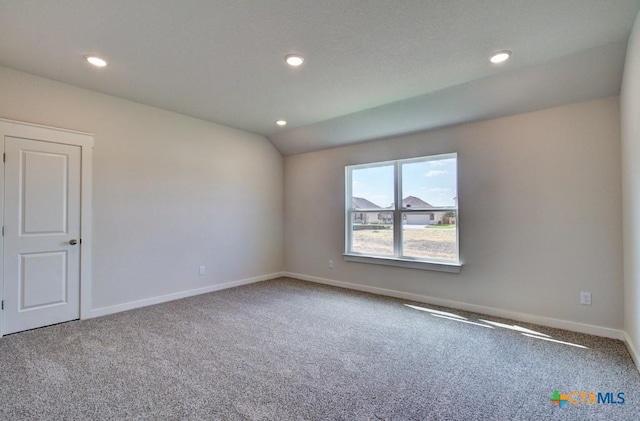 911 Cloud Sky Rd, New Braunfels, TX 78130 - carpeted empty room with recessed lighting and lofted ceiling