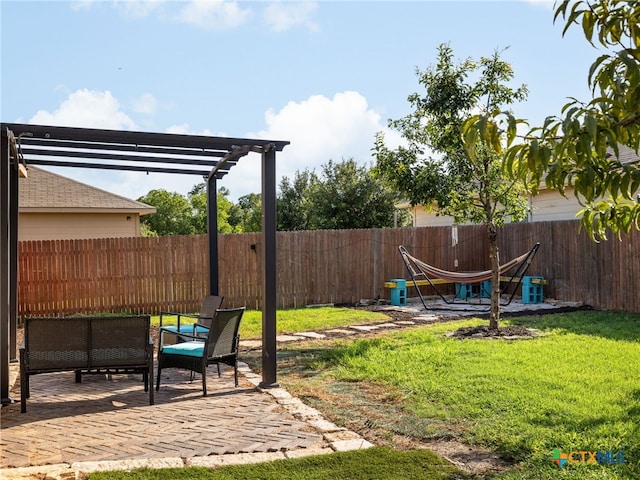 900 Hatton Hill Ln, Austin, TX 78725 - fenced backyard featuring a patio area and a pergola
