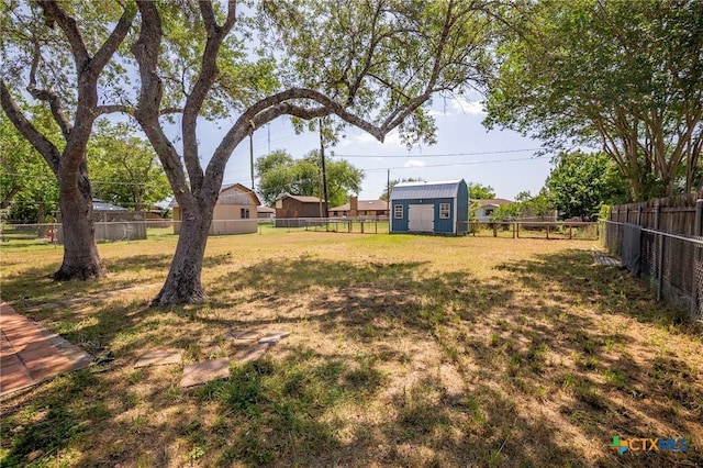 313 Pheasant Dr, Victoria, TX 77905 - view of yard with an outdoor structure and a storage shed