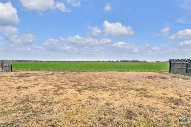 view of yard with a rural view