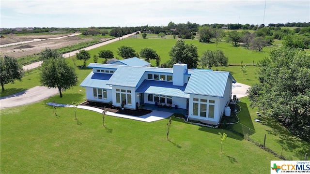 drone / aerial view featuring a rural view