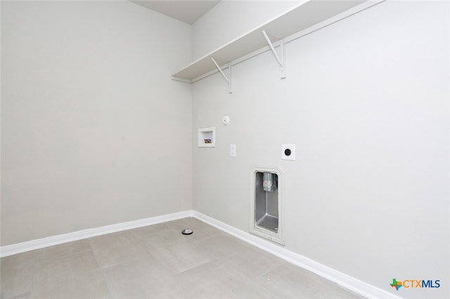 laundry area featuring washer hookup, hookup for a gas dryer, and electric dryer hookup